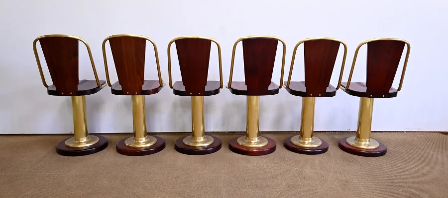 Rare Suite de Six Chaises de Paquebot, Angleterre  – Début XXe