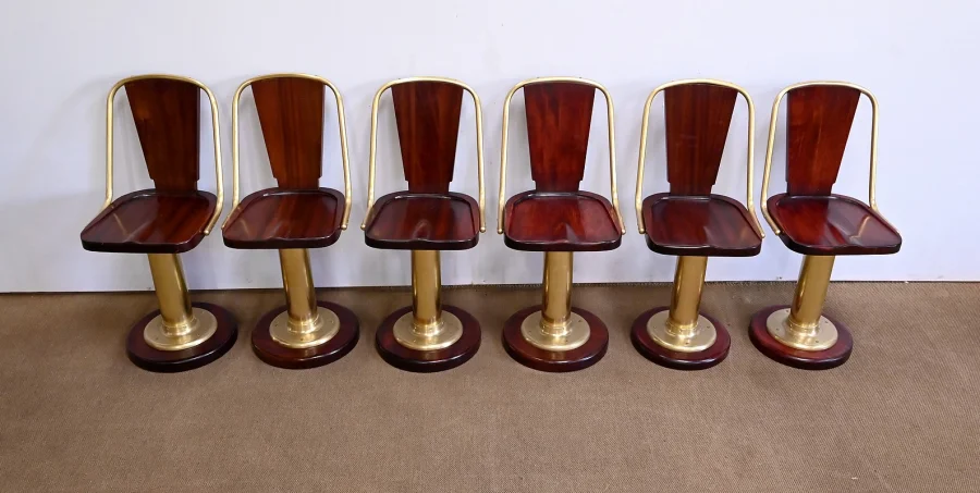 Rare Suite de Six Chaises de Paquebot, Angleterre  – Début XXe