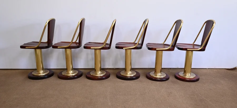 Rare Suite de Six Chaises de Paquebot, Angleterre  – Début XXe