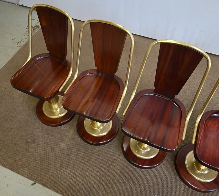 Rare Suite de Six Chaises de Paquebot, Angleterre  – Début XXe