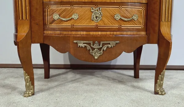 Commode Rognon en Bois Précieux, style Transition Louis XIV / Louis XV – Fin XIXe