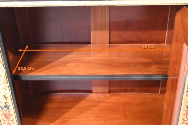 Petite Vitrine en Laiton et Poirier Noirci, époque Napoléon III – Milieu XIXe