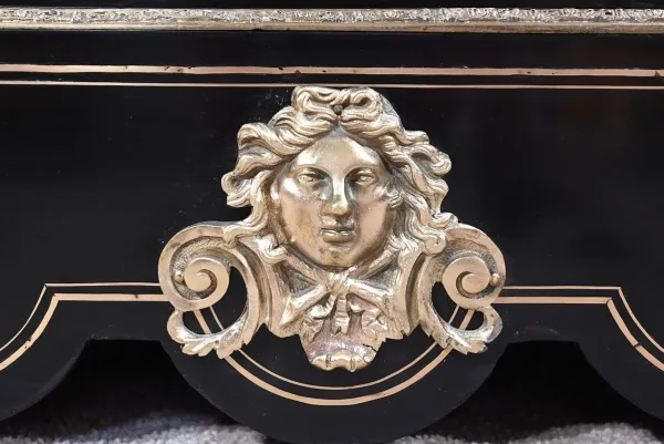 Petite Vitrine en Laiton et Poirier Noirci, époque Napoléon III – Milieu XIXe