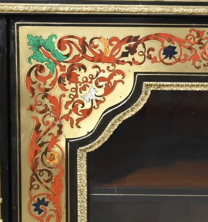 Petite Vitrine en Laiton et Poirier Noirci, époque Napoléon III – Milieu XIXe