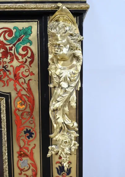 Petite Vitrine en Laiton et Poirier Noirci, époque Napoléon III – Milieu XIXe