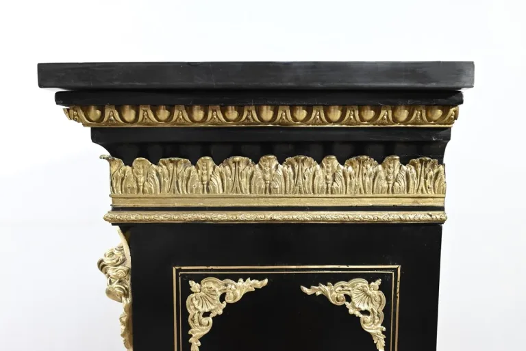 Petite Vitrine en Laiton et Poirier Noirci, époque Napoléon III – Milieu XIXe