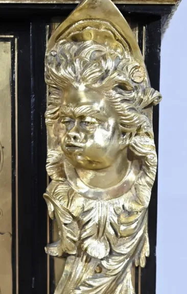 Petite Vitrine en Laiton et Poirier Noirci, époque Napoléon III – Milieu XIXe