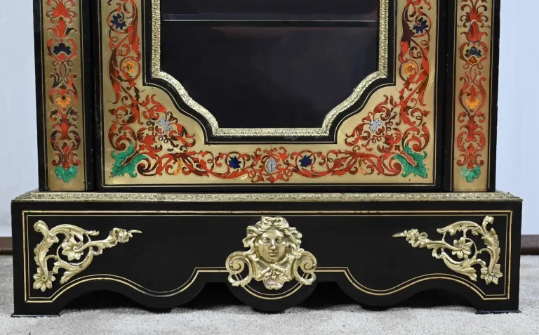 Petite Vitrine en Laiton et Poirier Noirci, époque Napoléon III – Milieu XIXe