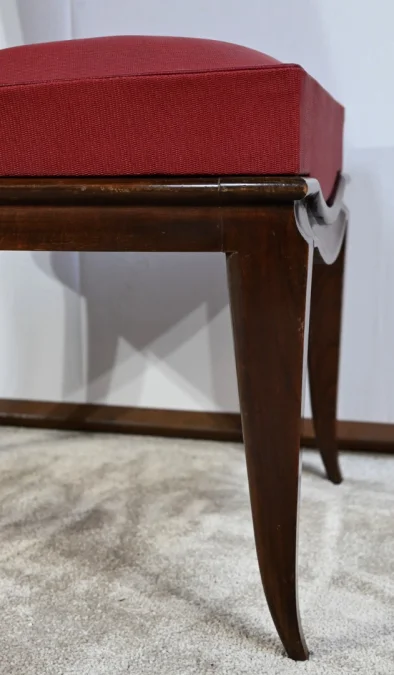 Suite de 8 Chaises en Hêtre Massif, attribuée à J.Leleu, Art Déco - 1940