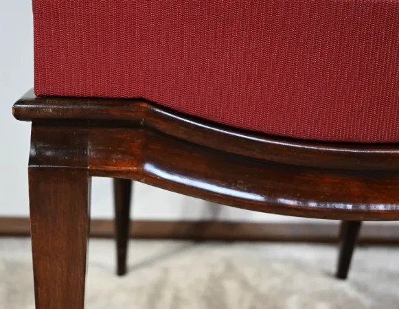 Suite de 8 Chaises en Hêtre Massif, attribuée à J.Leleu, Art Déco - 1940