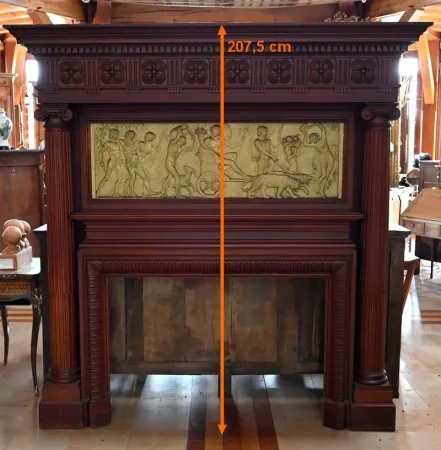 Importante Cheminée de Château en Acajou – 2ème partie XIXe