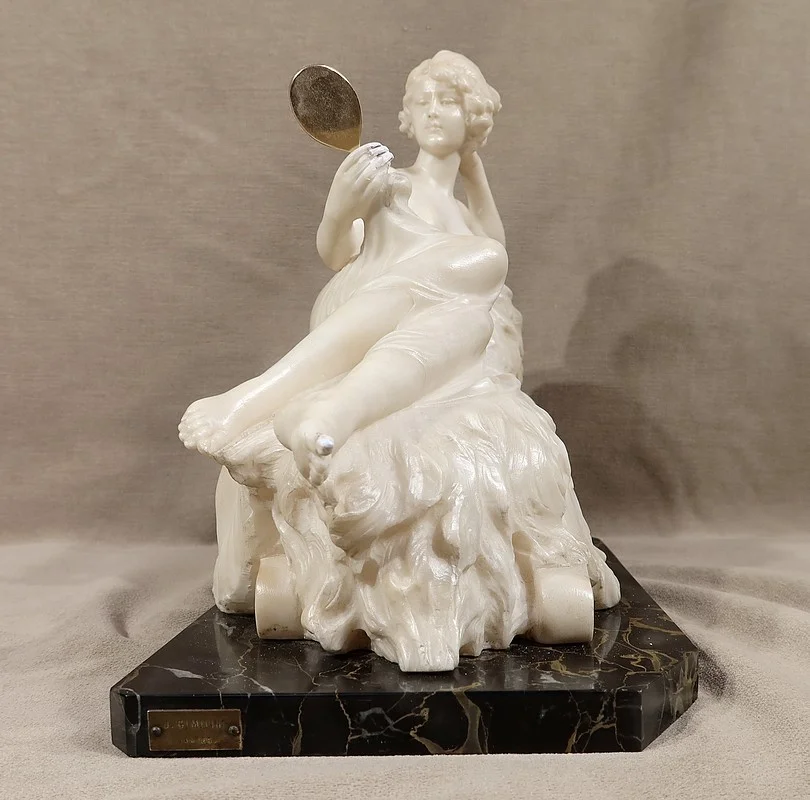 Importante Sculpture « Vénus au Miroir », par A. Saccardi – Début XXe