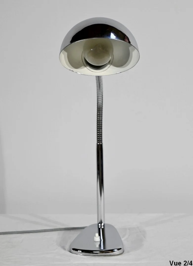 Lampe de Bureau d’Industrie en Métal Chromé - 1960