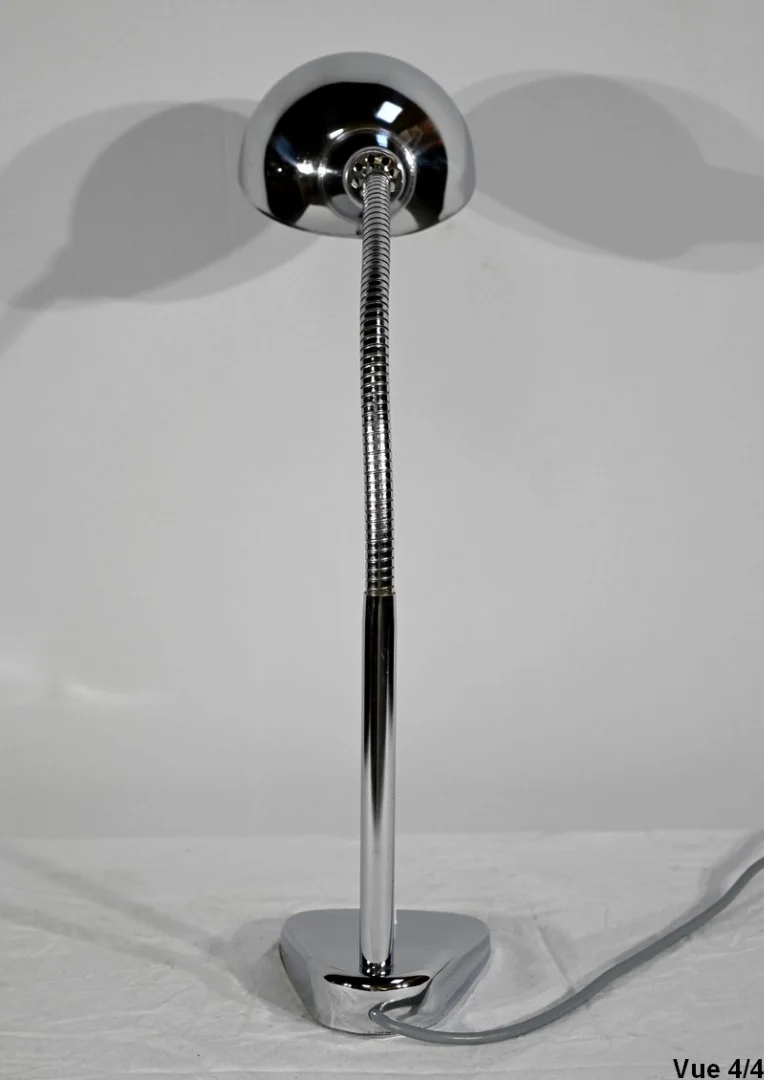 Lampe de Bureau d’Industrie en Métal Chromé - 1960