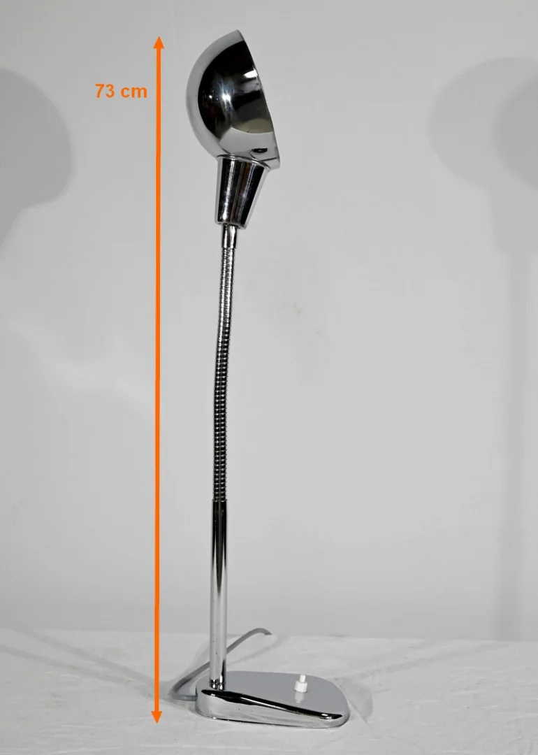 Lampe de Bureau d’Industrie en Métal Chromé - 1960