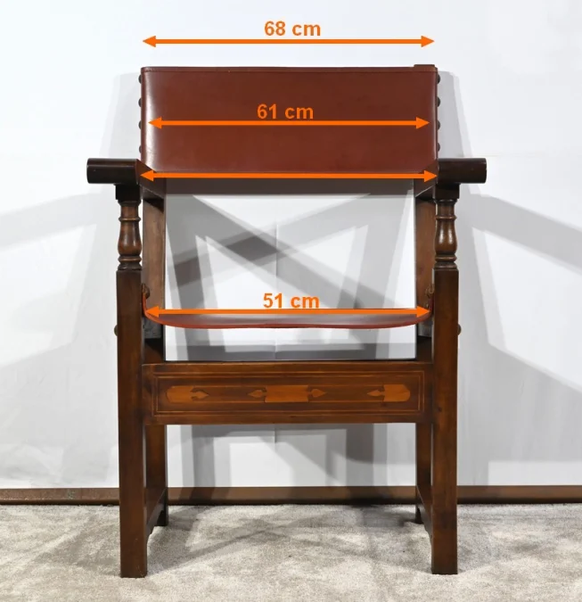 SESSEL AUS WALNUSS- UND LEDER