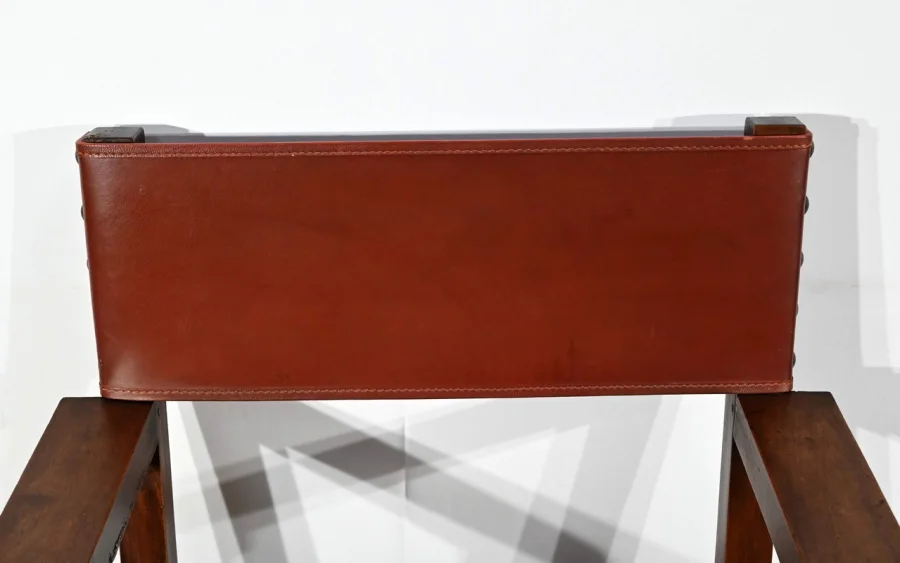 SESSEL AUS WALNUSS- UND LEDER