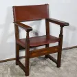 Fauteuil en Noyer et Cuir de Cordoue – Fin XIXe