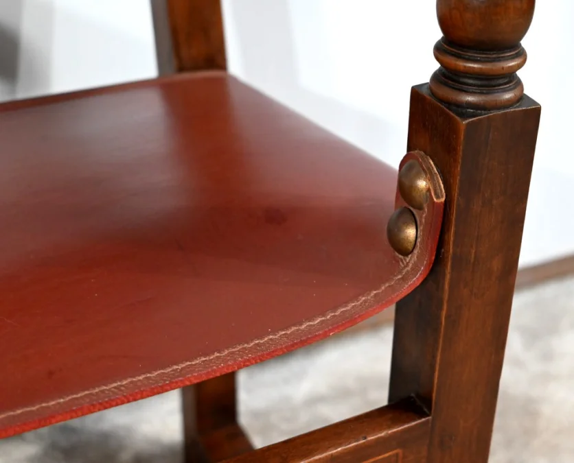 SESSEL AUS WALNUSS- UND LEDER