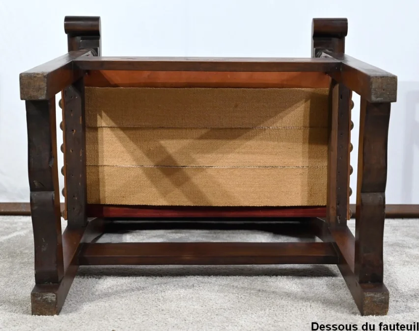 SESSEL AUS WALNUSS- UND LEDER