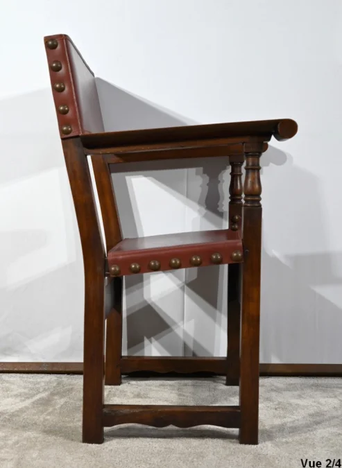 SESSEL AUS WALNUSS- UND LEDER