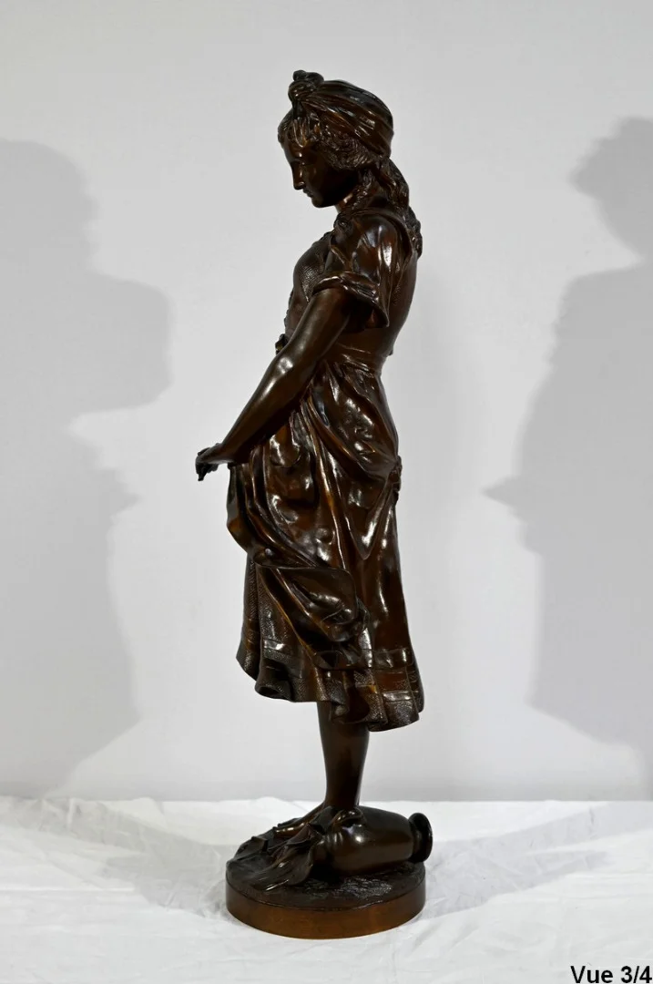 Bronze « La Jeune Fille à la Cruche Cassée », signé J-B.Germain – Fin XIXe