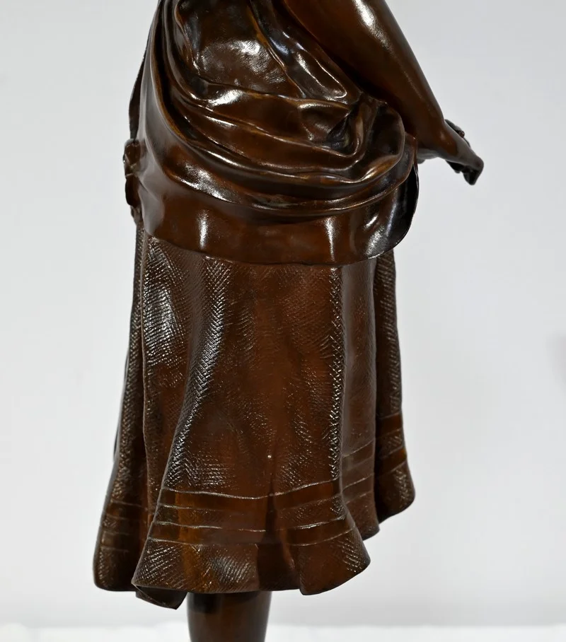Bronze « La Jeune Fille à la Cruche Cassée », signé J-B.Germain – Fin XIXe