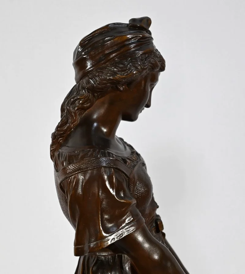 Bronze « La Jeune Fille à la Cruche Cassée », signé J-B.Germain – Fin XIXe