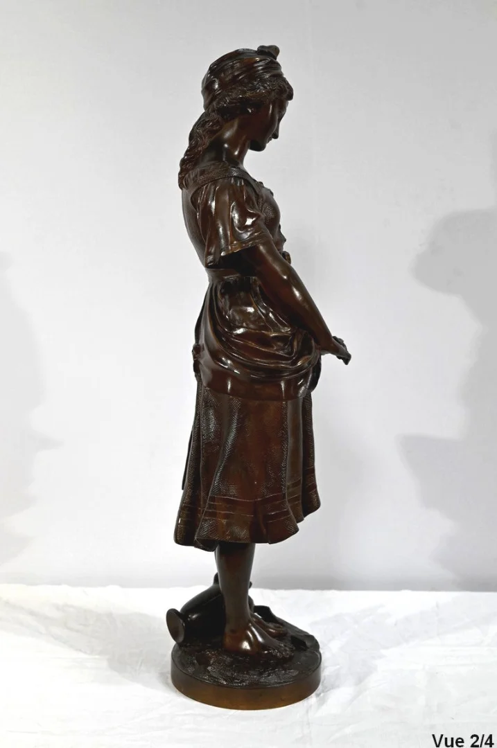Bronze « La Jeune Fille à la Cruche Cassée », signé J-B.Germain – Fin XIXe