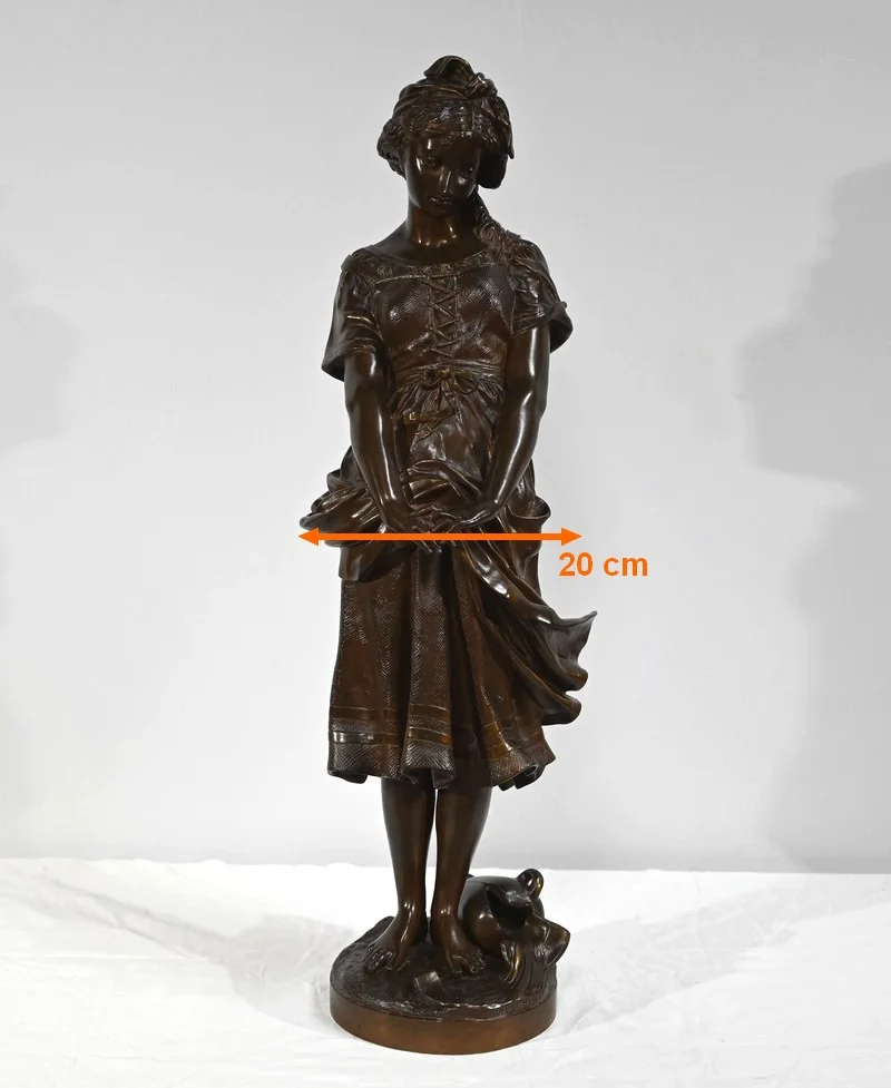 Bronze « La Jeune Fille à la Cruche Cassée », signé J-B.Germain – Fin XIXe