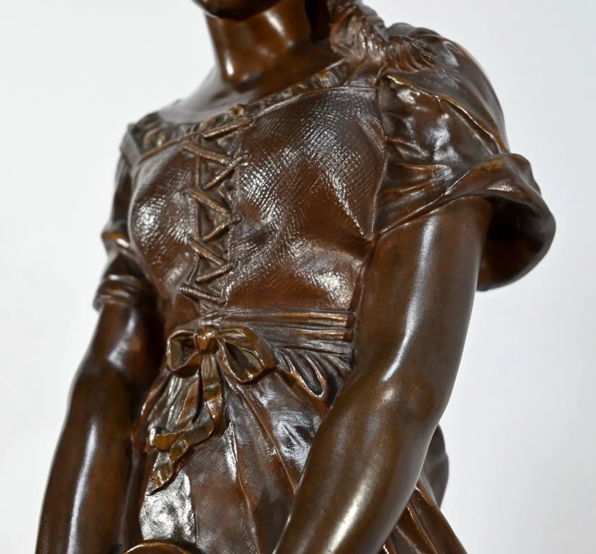 Bronze « La Jeune Fille à la Cruche Cassée », signé J-B.Germain – Fin XIXe