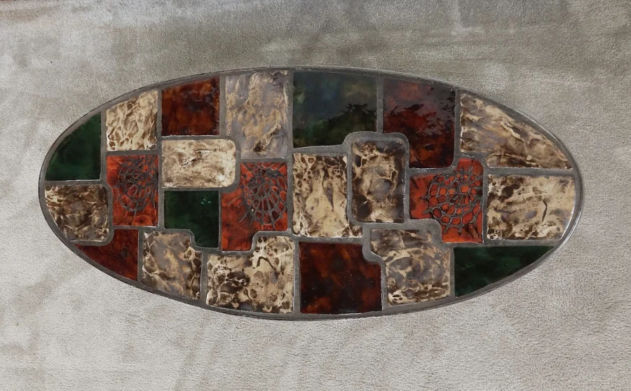 Table de Salon en Céramique et Métal – 1970