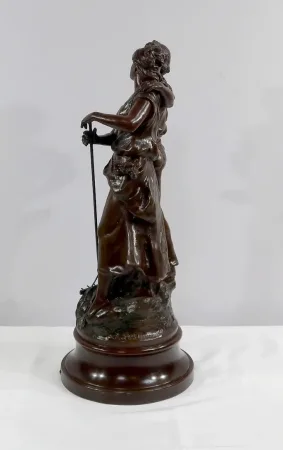 Importante Sculpture « La Rencontre » par A. Moreau – Fin XIXe
