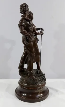 Importante Sculpture « La Rencontre » par A. Moreau – Fin XIXe