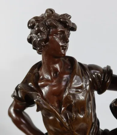 Importante Sculpture « La Rencontre » par A. Moreau – Fin XIXe