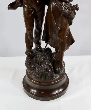 Importante Sculpture « La Rencontre » par A. Moreau – Fin XIXe