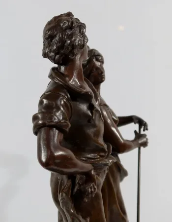 Importante Sculpture « La Rencontre » par A. Moreau – Fin XIXe