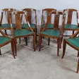 Suite de 8 Chaises Gondoles en Noyer massif, Art Déco - 1930