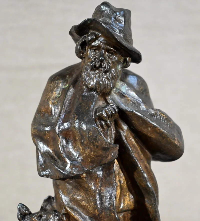 Bronze « Le Berger et son Chien », signé G.Omerth – Début XXe