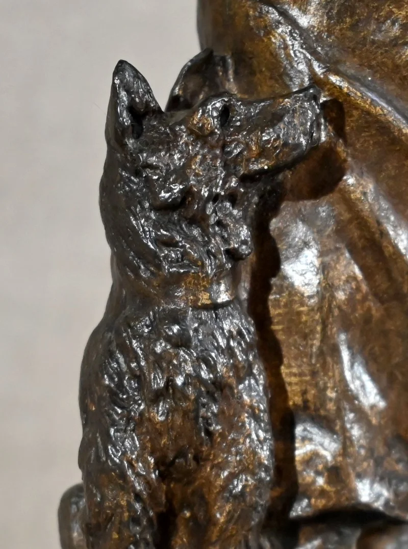 Bronze « Le Berger et son Chien », signé G.Omerth – Début XXe