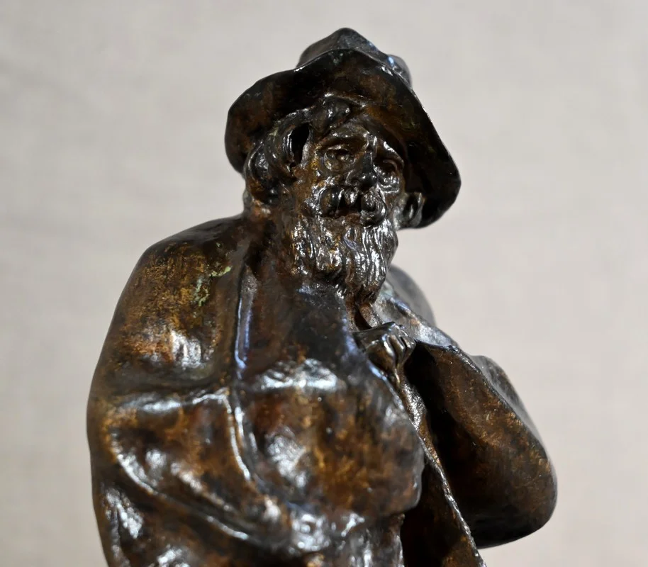 Bronze « Le Berger et son Chien », signé G.Omerth – Début XXe