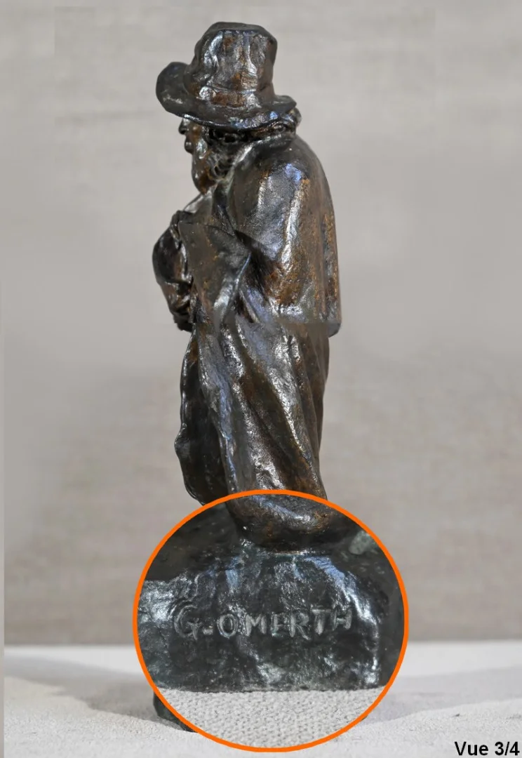 Bronze « Le Berger et son Chien », signé G.Omerth – Début XXe