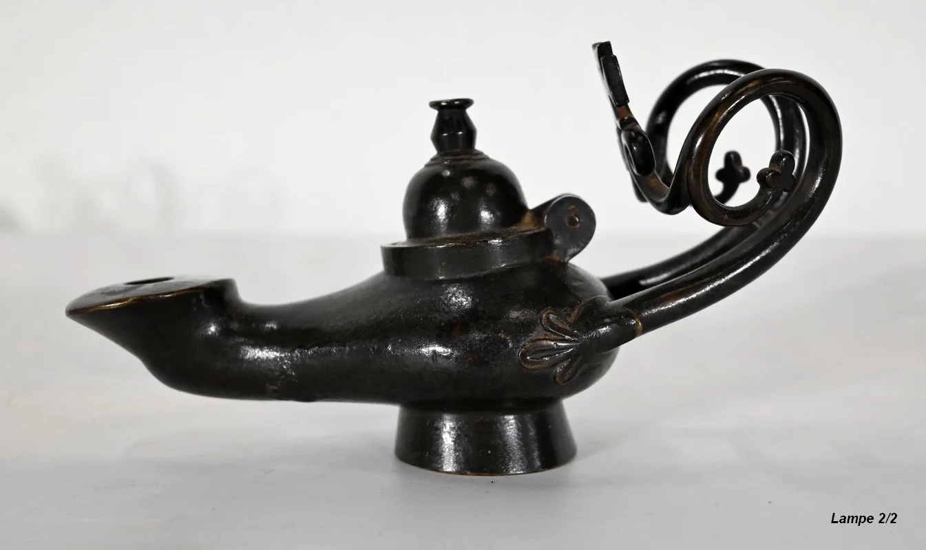 Paire de Lampes à huile en Bronze - 1900