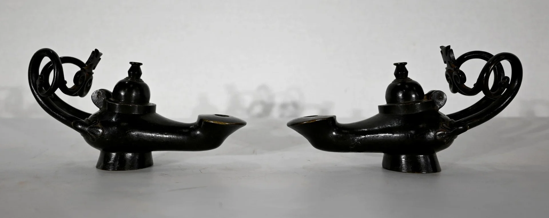 Paire de Lampes à huile en Bronze - 1900