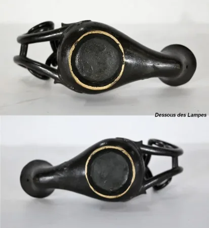 PAAR BRONZE-BENZINLAMPEN