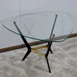 Petite Table Basse en Verre et Métal – 1980