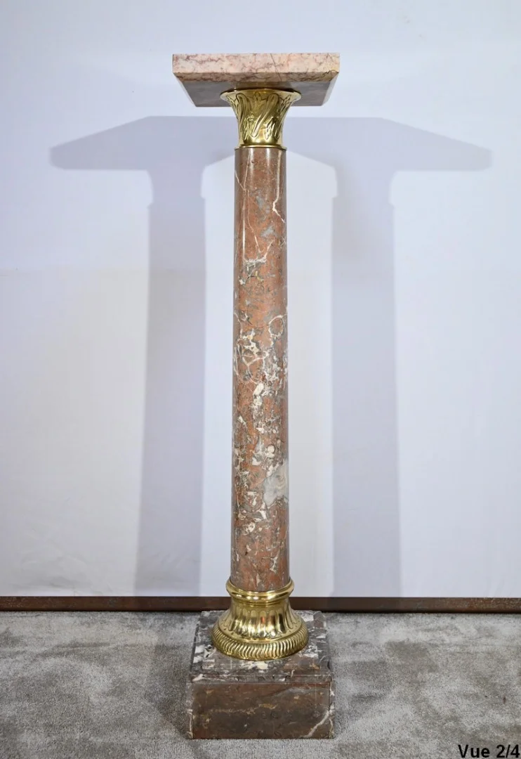 Colonne en Marbre à Plateau Pivotant - Fin XIXe