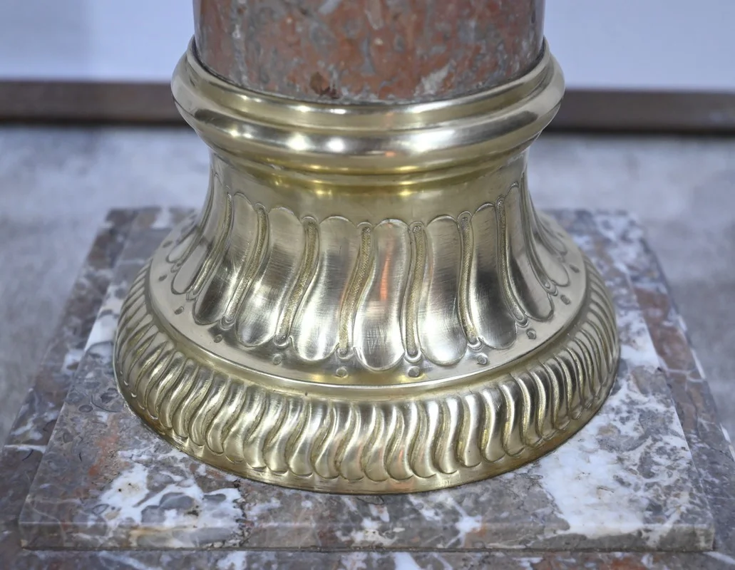 Colonne en Marbre à Plateau Pivotant - Fin XIXe