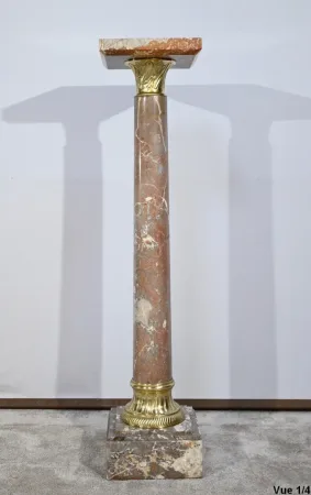 Colonne en Marbre à Plateau Pivotant - Fin XIXe