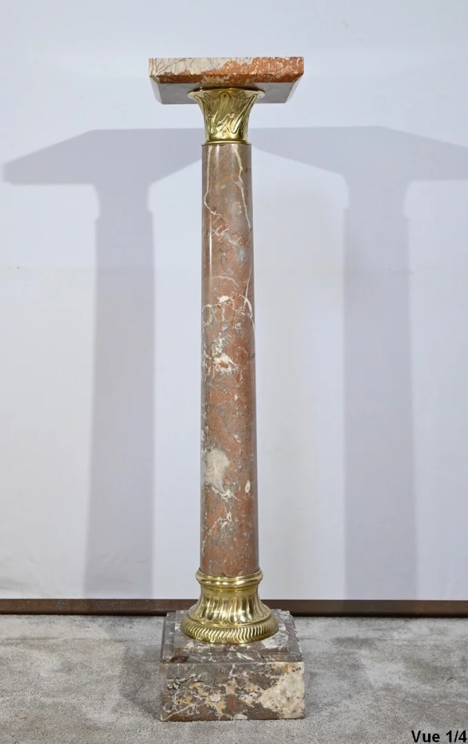 Colonne en Marbre à Plateau Pivotant - Fin XIXe